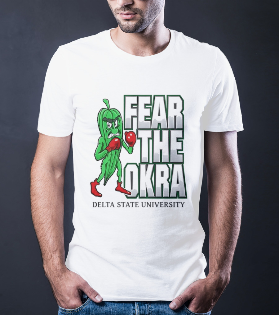 Fear The Okra Delta State University Boxing Okra T-Shirt