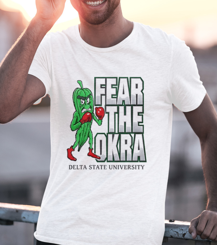 Fear The Okra Delta State University Boxing Okra T-Shirt