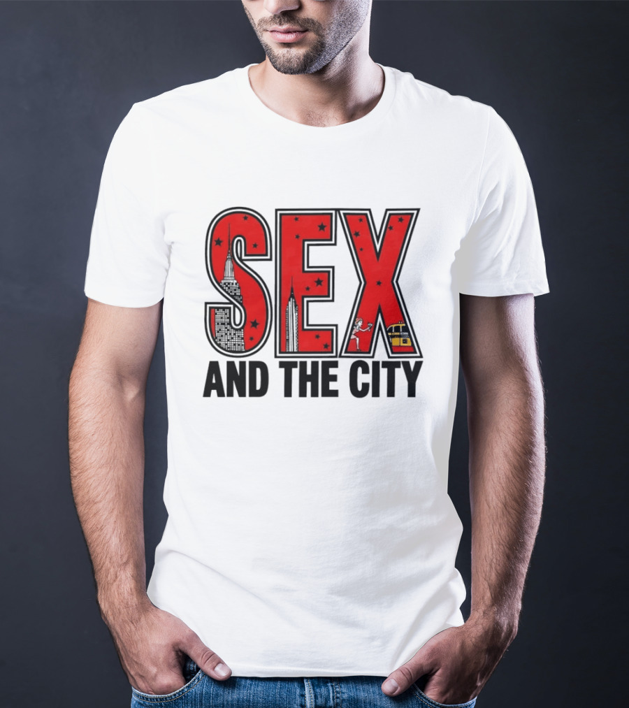 Sex And The City New York Skyline Taxi Skyscrapers Stars T-Shirt