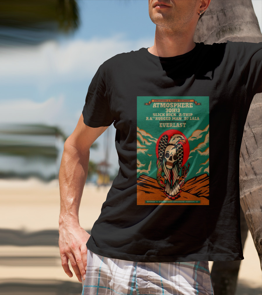 Atmosphere Friends Colorado Slick Rick Red Rocks September 19 2026 Morrison CO T-Shirt