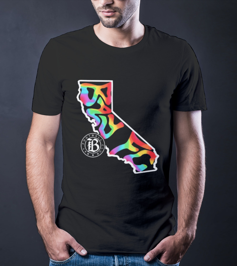 Bay FC Groovy Pride California Football Club Rainbow T-Shirt