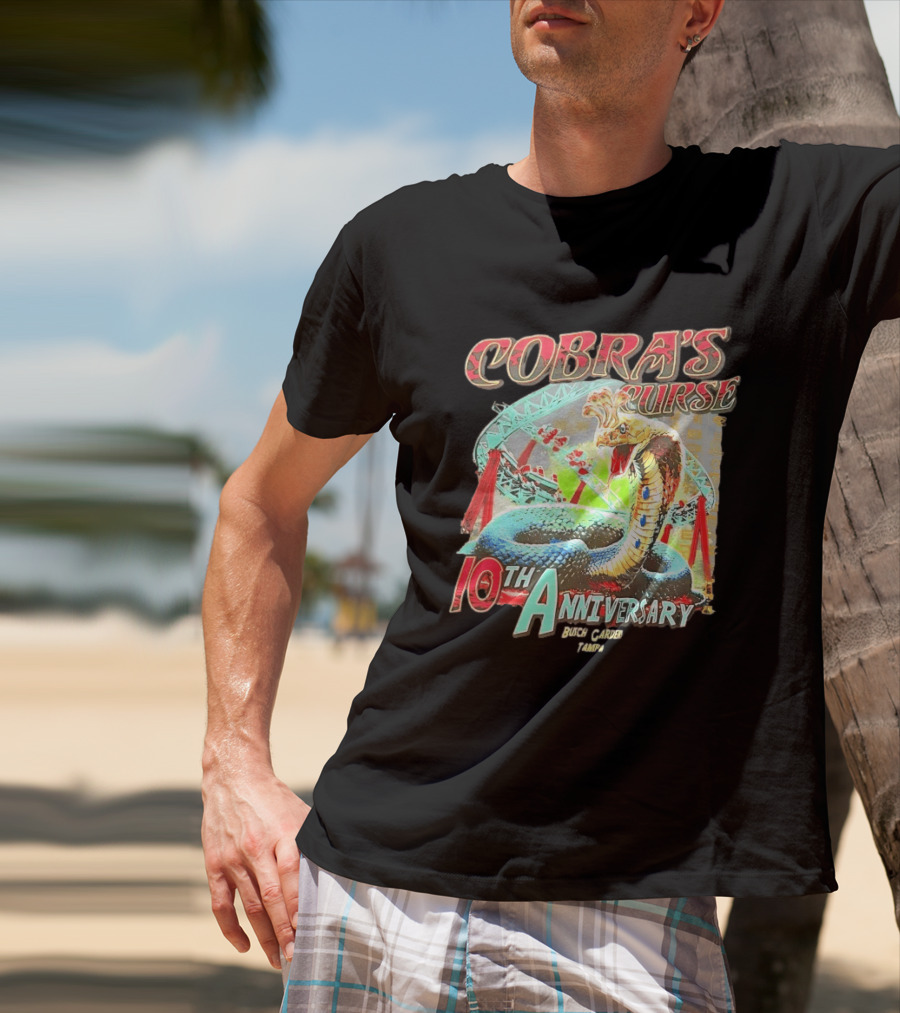 Cobra's Curse 10th Anniversary Busch Gardens Tampa Roller Celebration T-Shirt