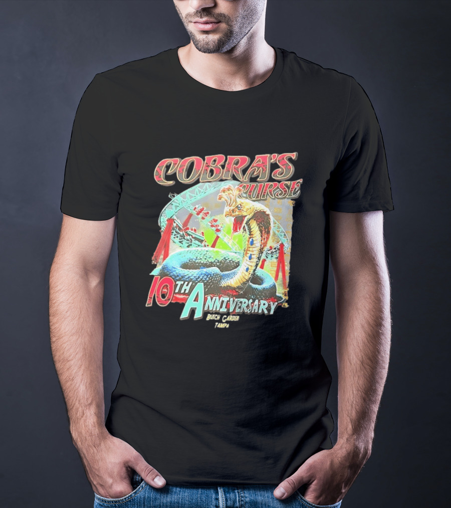 Cobra's Curse 10th Anniversary Busch Gardens Tampa Roller Celebration T-Shirt