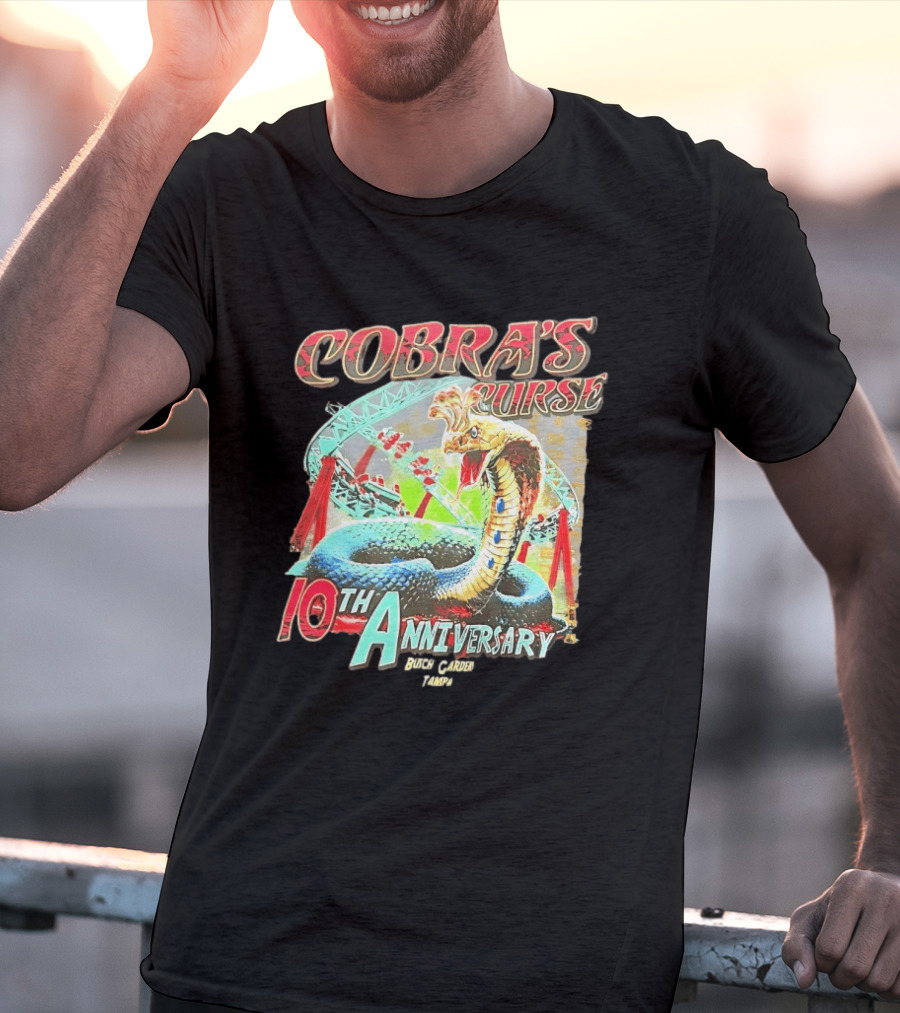 Cobra's Curse 10th Anniversary Busch Gardens Tampa Roller Celebration T-Shirt