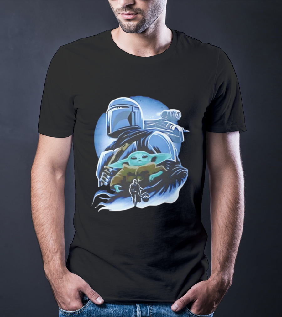 Din Djarin Grogu Mudhorn Clan Star Wars Mandalorian T-Shirt