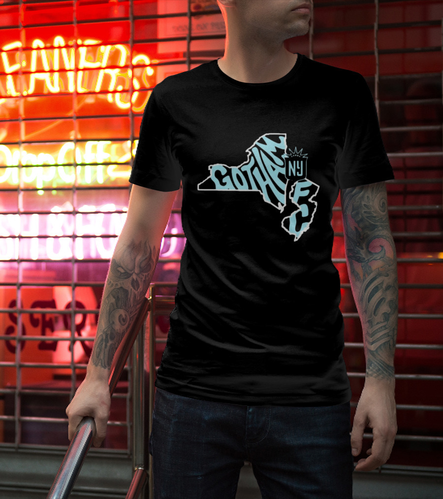 Gotham FC New Jersey New York State Groovy NY FC T-Shirt