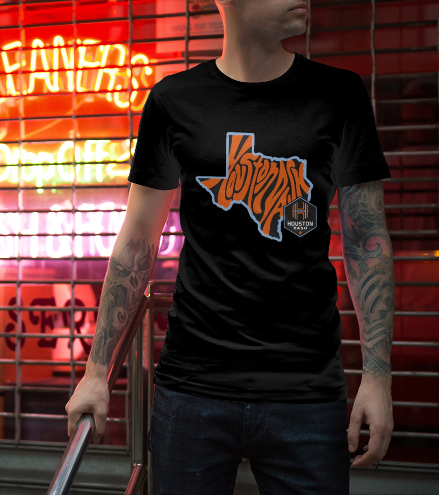 Houston Dash Groovy Texas State Map T-Shirt