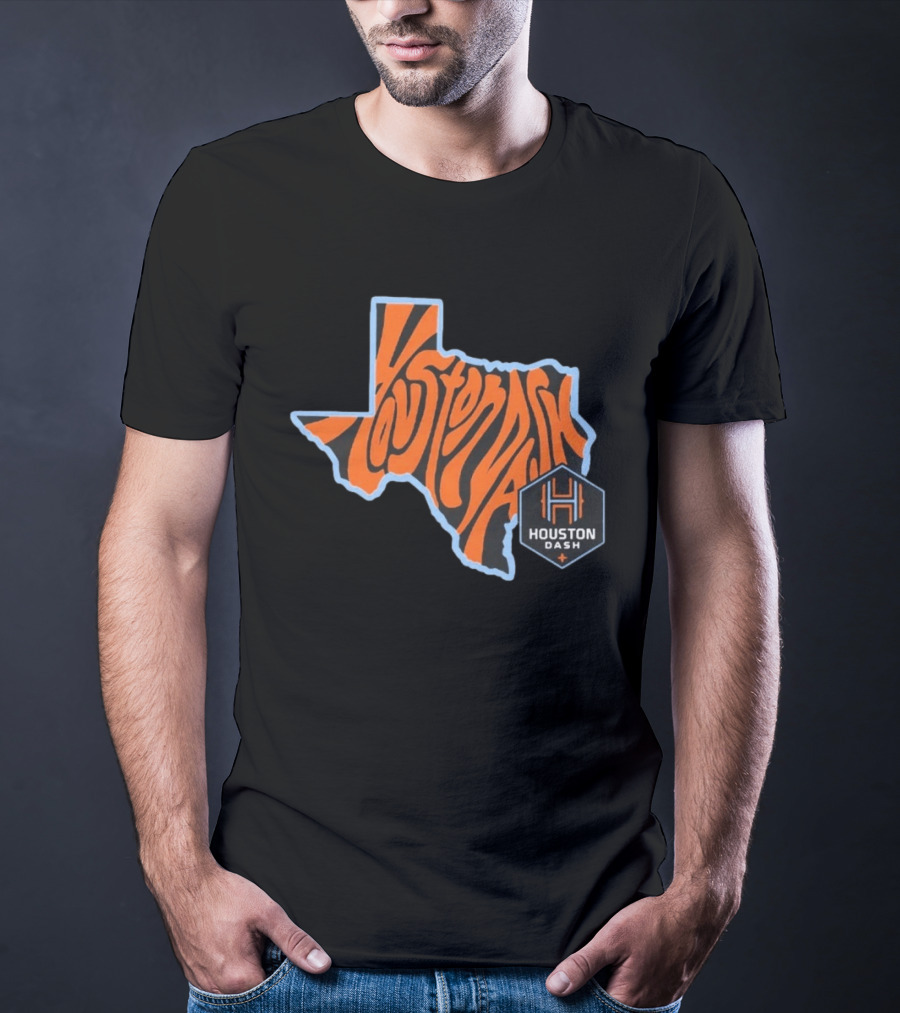 Houston Dash Groovy Texas State Map T-Shirt