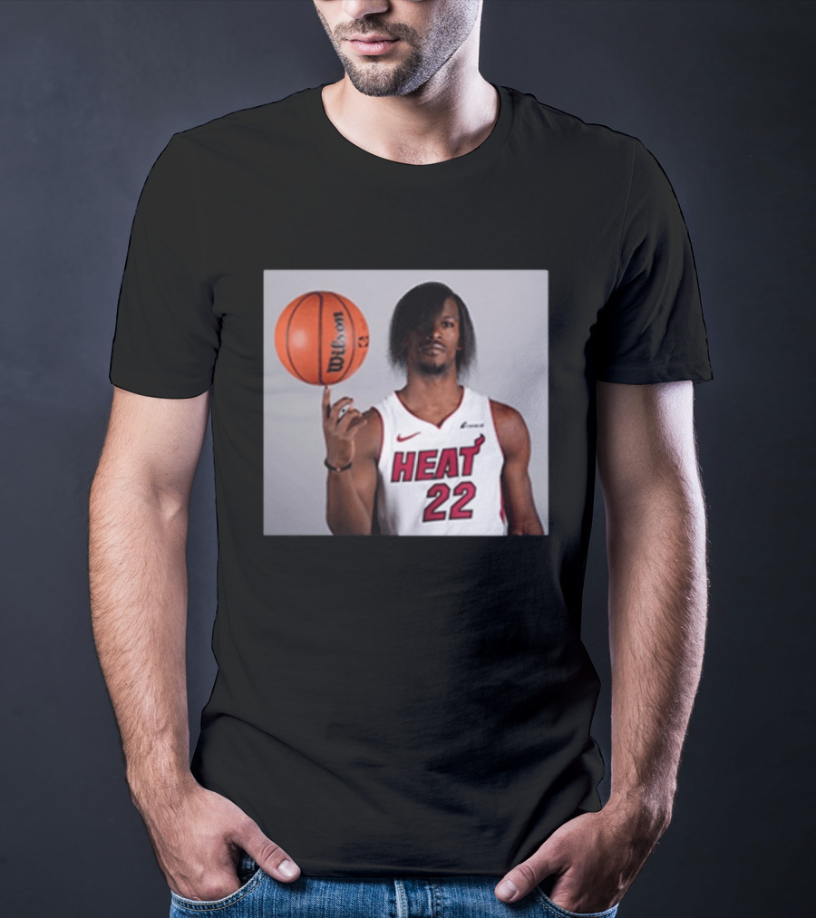 Jimmy Butler Miami Heat 22 Wilson Basketball Nike T-Shirt