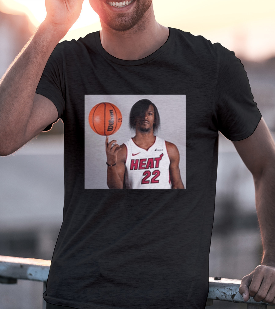 Jimmy Butler Miami Heat 22 Wilson Basketball Nike T-Shirt