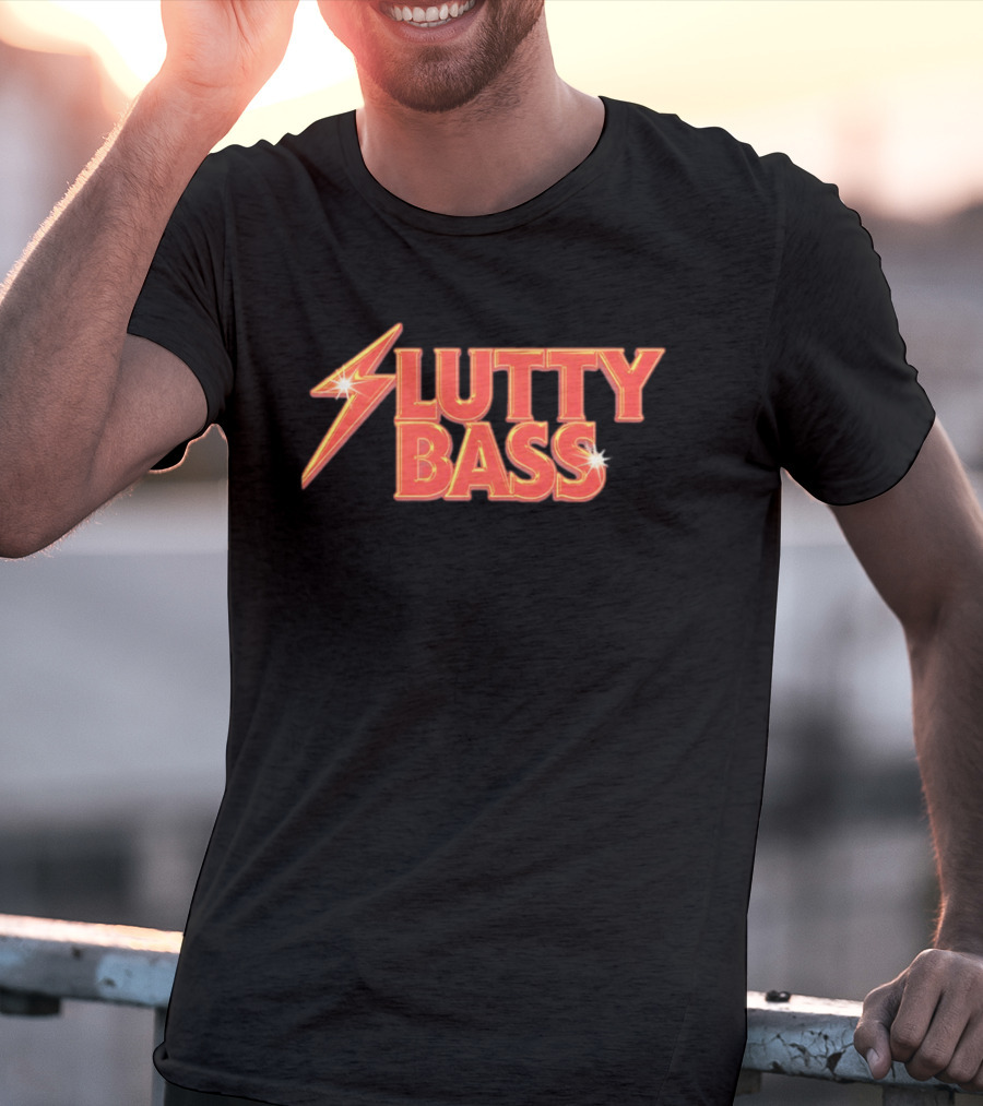 Lutty Bass Lightning Bolt Vintage Style Retro Music T-Shirt