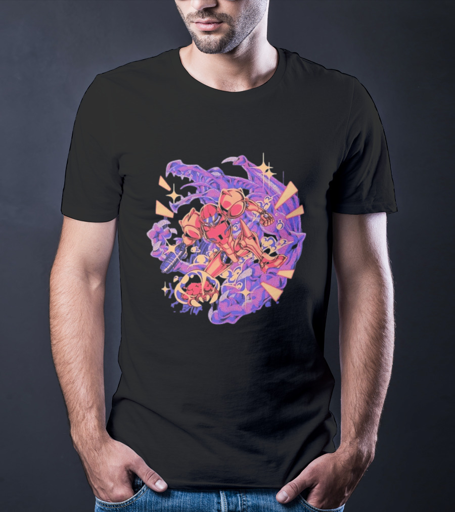Metroid Samus Aran Versus Ridley Galactic Battle Hunter T-Shirt