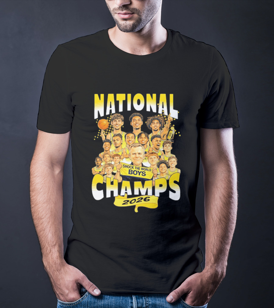 Michigan Wolverines National Champs 2026 Shock The World Boys T-Shirt