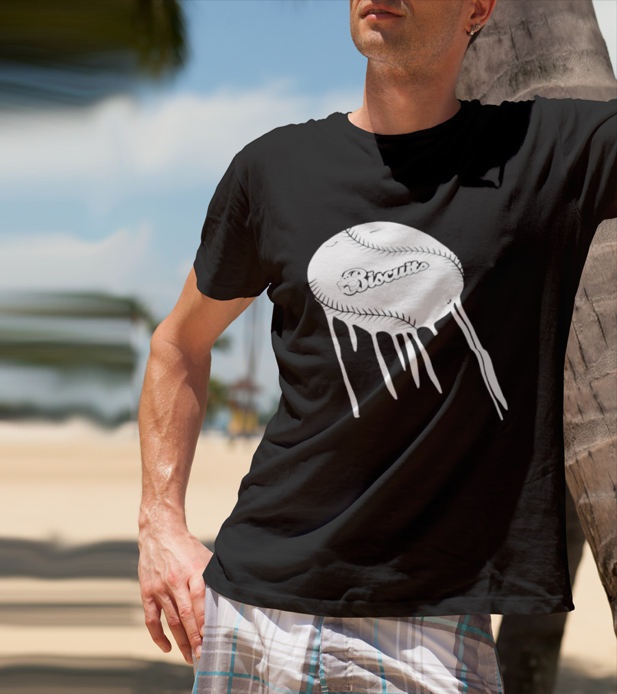 Montgomery Biscuits Baseball Dripping Melted Effect T-Shirt