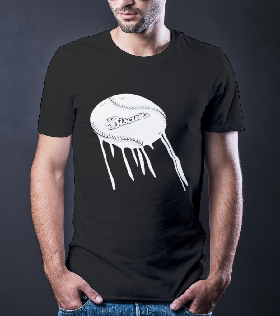 Montgomery Biscuits Baseball Dripping Melted Effect T-Shirt