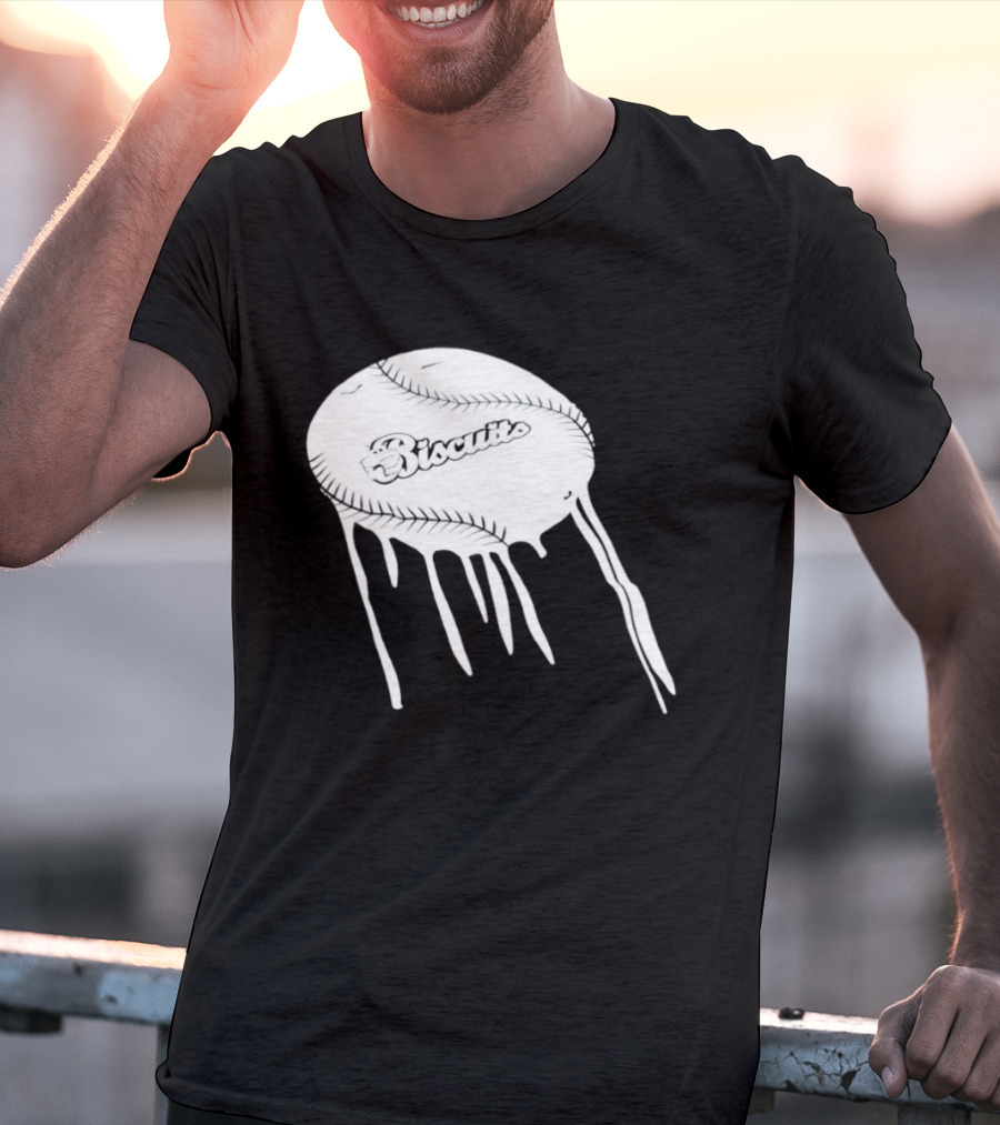 Montgomery Biscuits Baseball Dripping Melted Effect T-Shirt