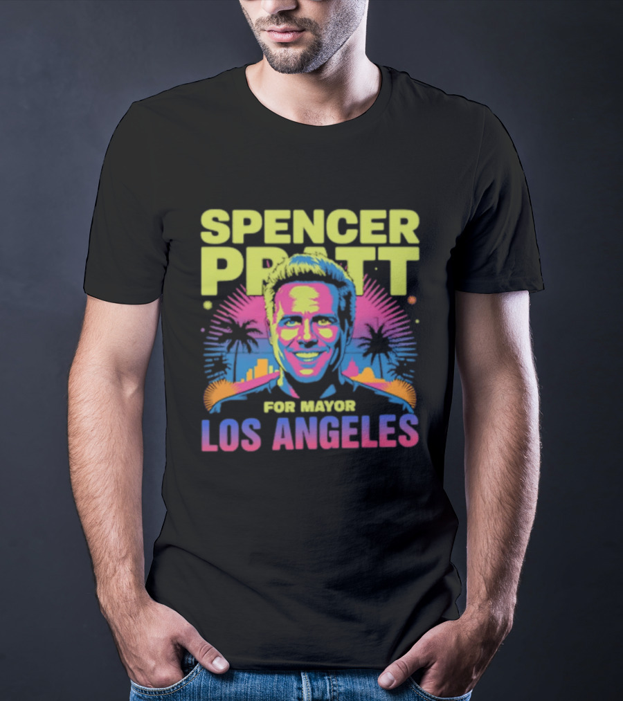 Spencer Pratt For Mayor Los Angeles Neon Pop T-Shirt