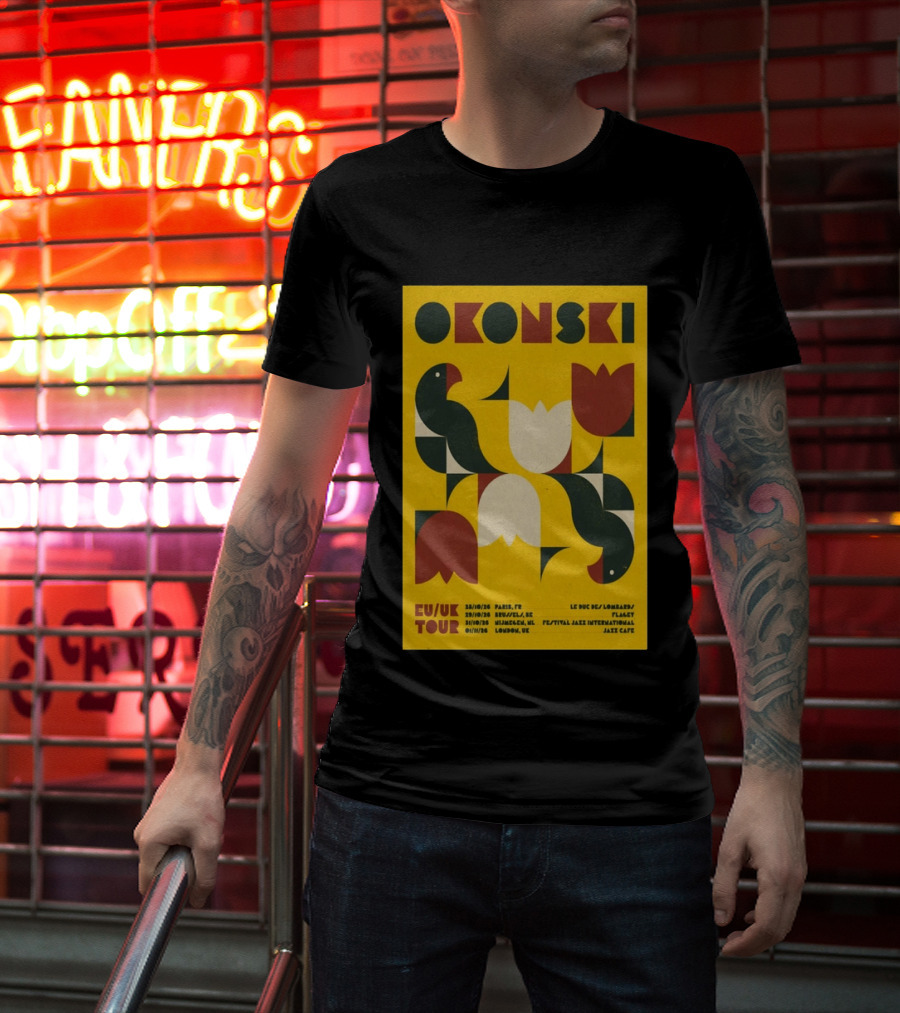 Okonski EU UK Tour 2026 Paris Brussels Nijmegen London Jazz Shows T-Shirt