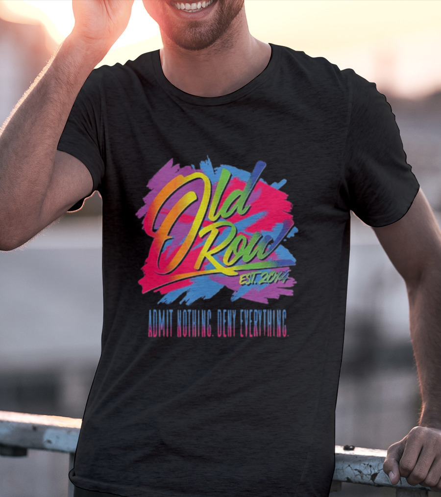 Old Row Neon Stroke EST 2014 Admit Nothing Own Everything T-Shirt