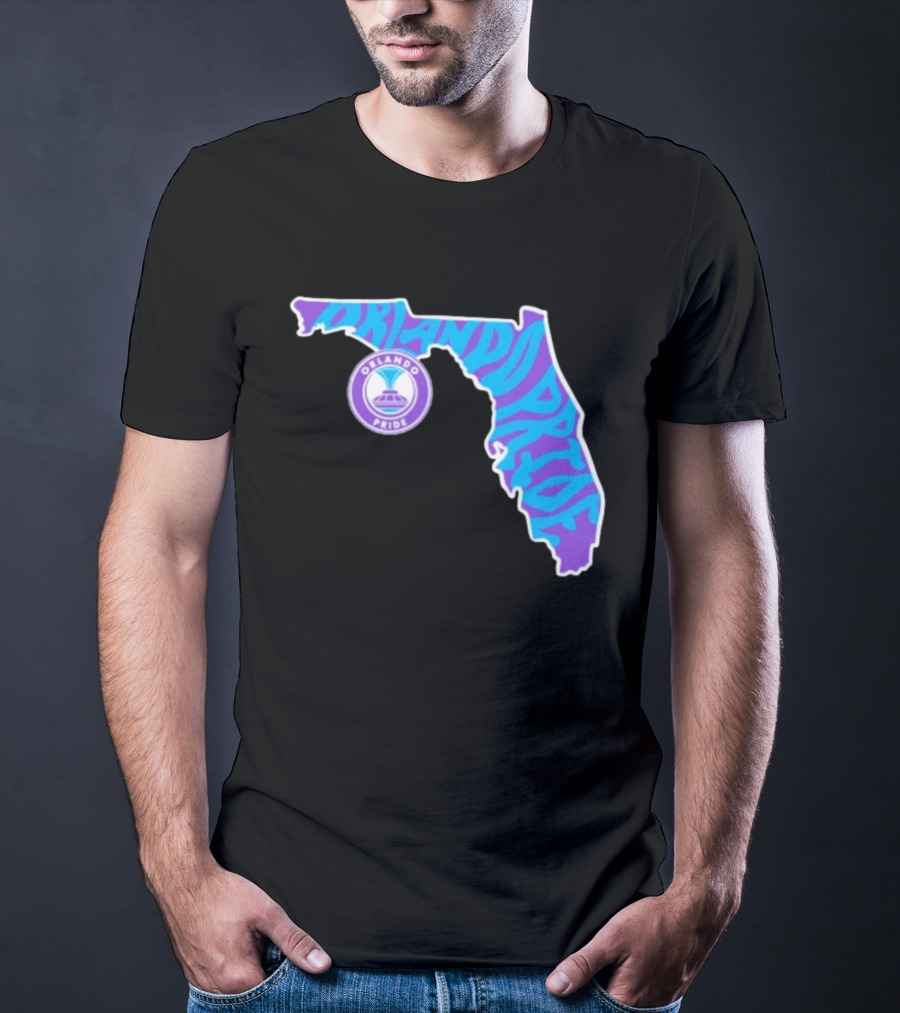 Orlando Pride Groovy State Of Florida Map Team T-Shirt