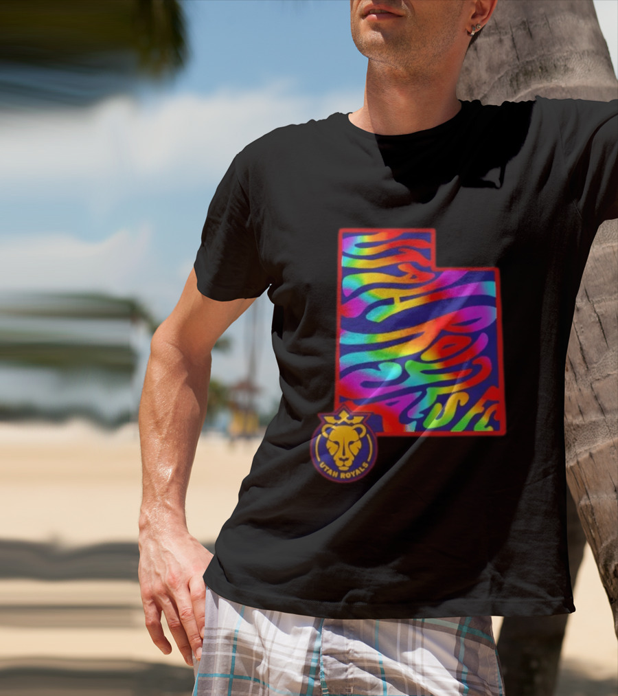 Utah Royals FC Pride Groovy Rainbow State T-Shirt