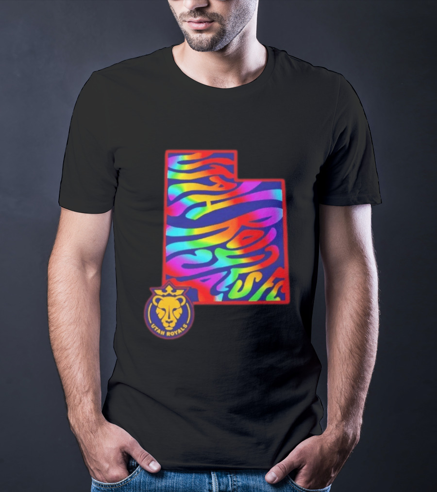 Utah Royals FC Pride Groovy Rainbow State T-Shirt