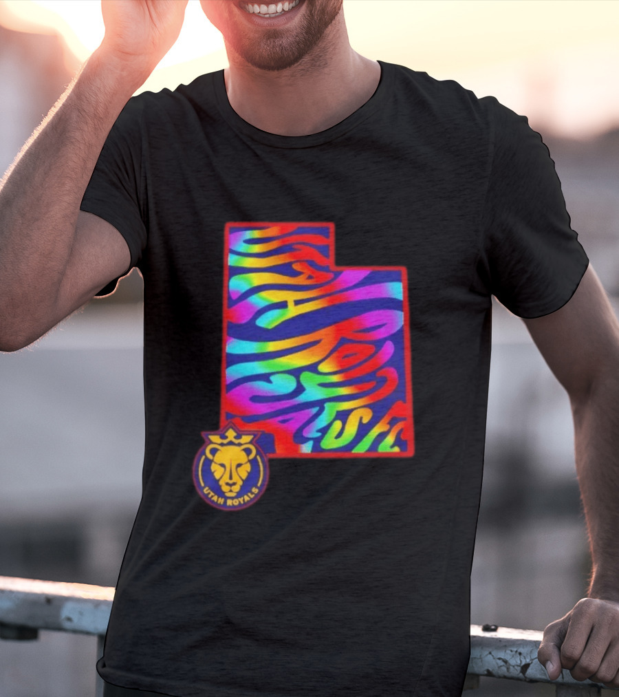 Utah Royals FC Pride Groovy Rainbow State T-Shirt