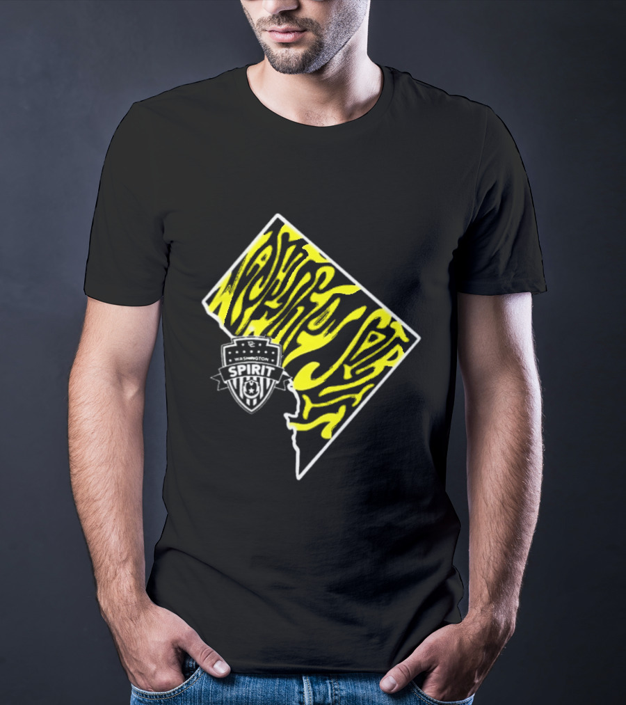 Washington Spirit Groovy State Team Logo Yellow T-Shirt