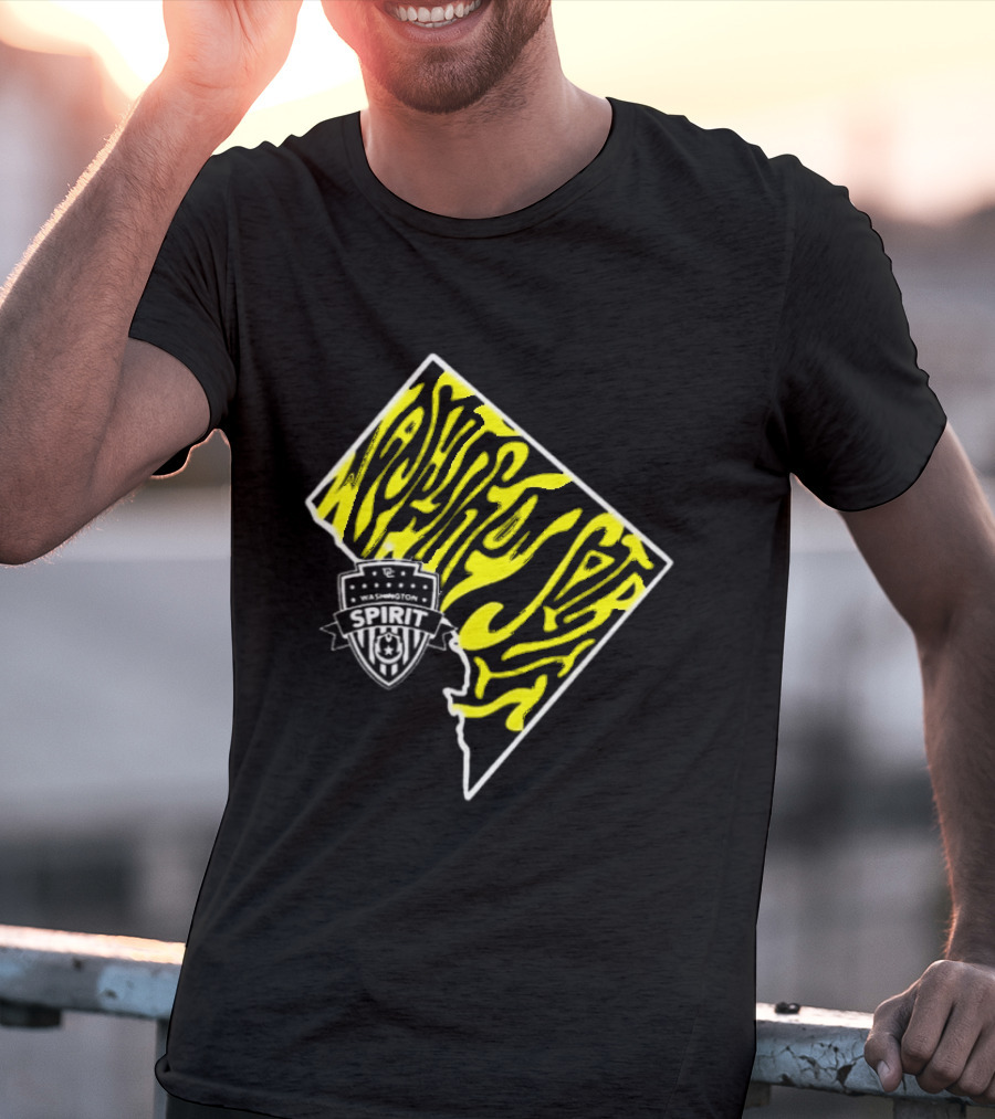 Washington Spirit Groovy State Team Logo Yellow T-Shirt