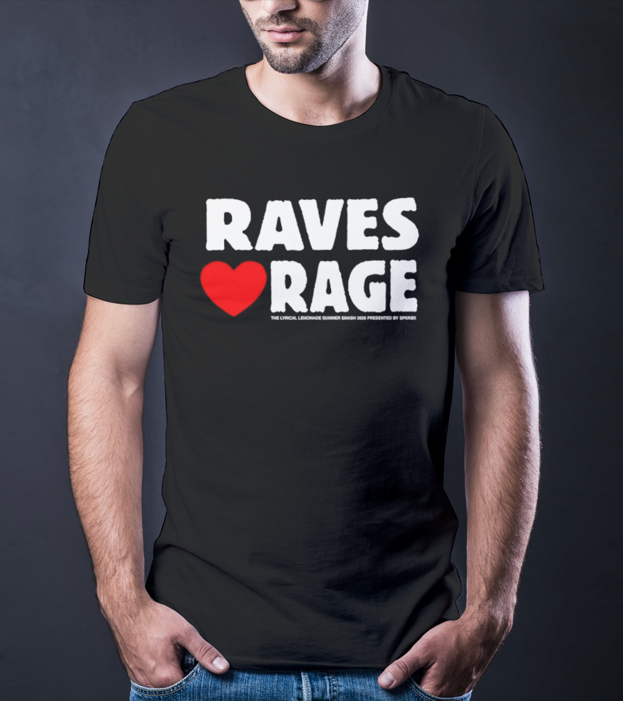 Raves Love Rage Summer Smash 2026 Festival Black Trucker T-Shirt