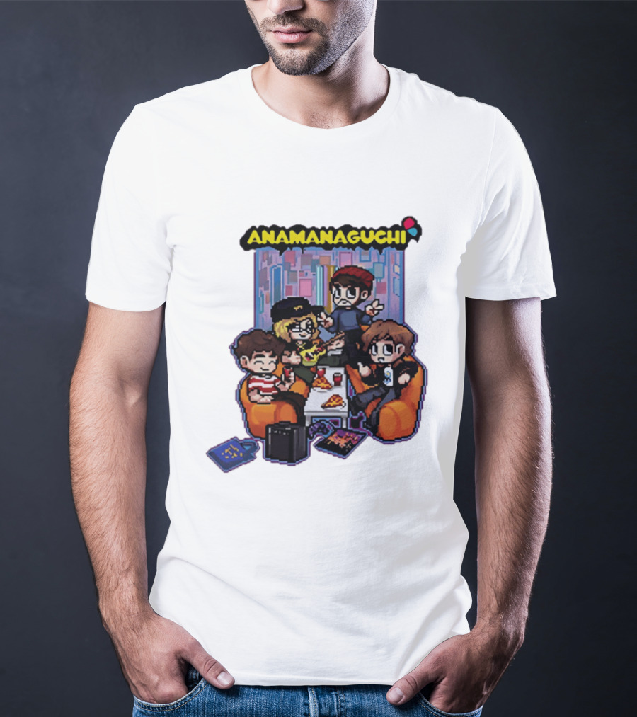 Anamanaguchi Scott Pilgrim Vs The World The Game Retro Pixel Art Scene T-Shirt