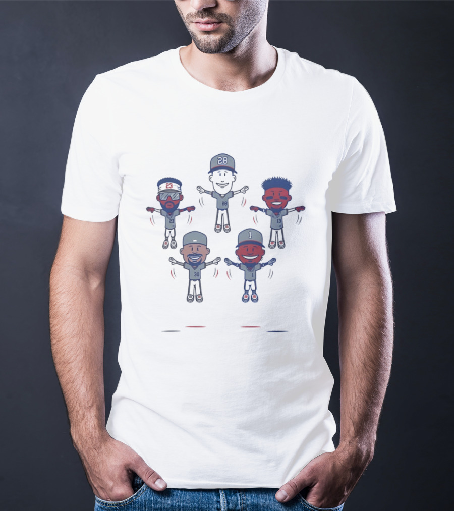 Atlanta Braves Baseball Caricature Players 23 30 20 1 Jerseys T-Shirt