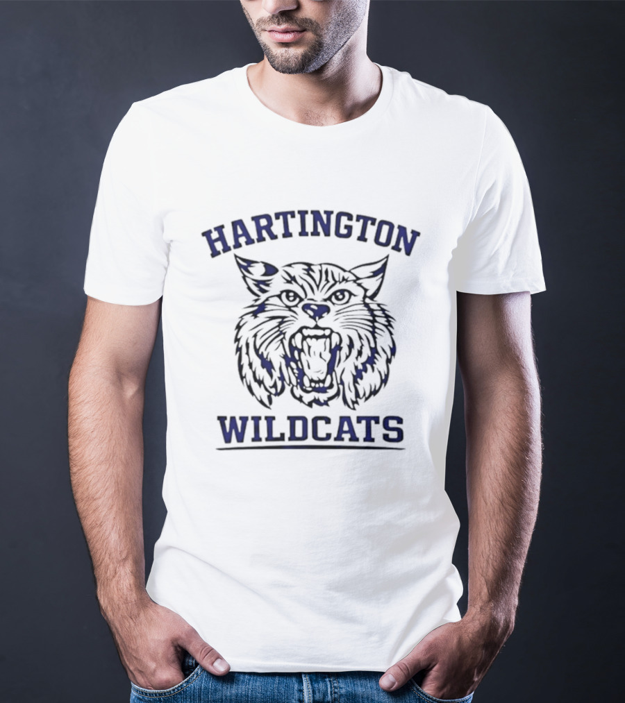Hartington Wildcats Fierce Wildcat Face Team Spirit T-Shirt