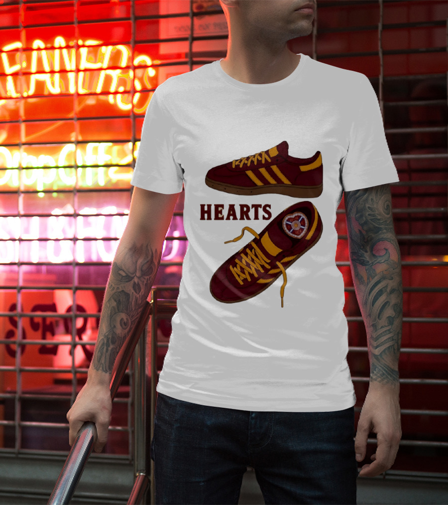 Hearts Casuals 1874 Maroon And Gold Shoes T-Shirt