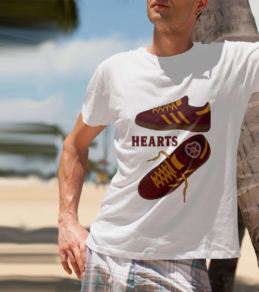 Hearts Casuals 1874 Maroon And Gold Shoes T-Shirt