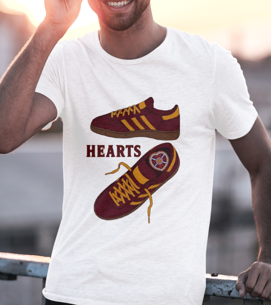 Hearts Casuals 1874 Maroon And Gold Shoes T-Shirt