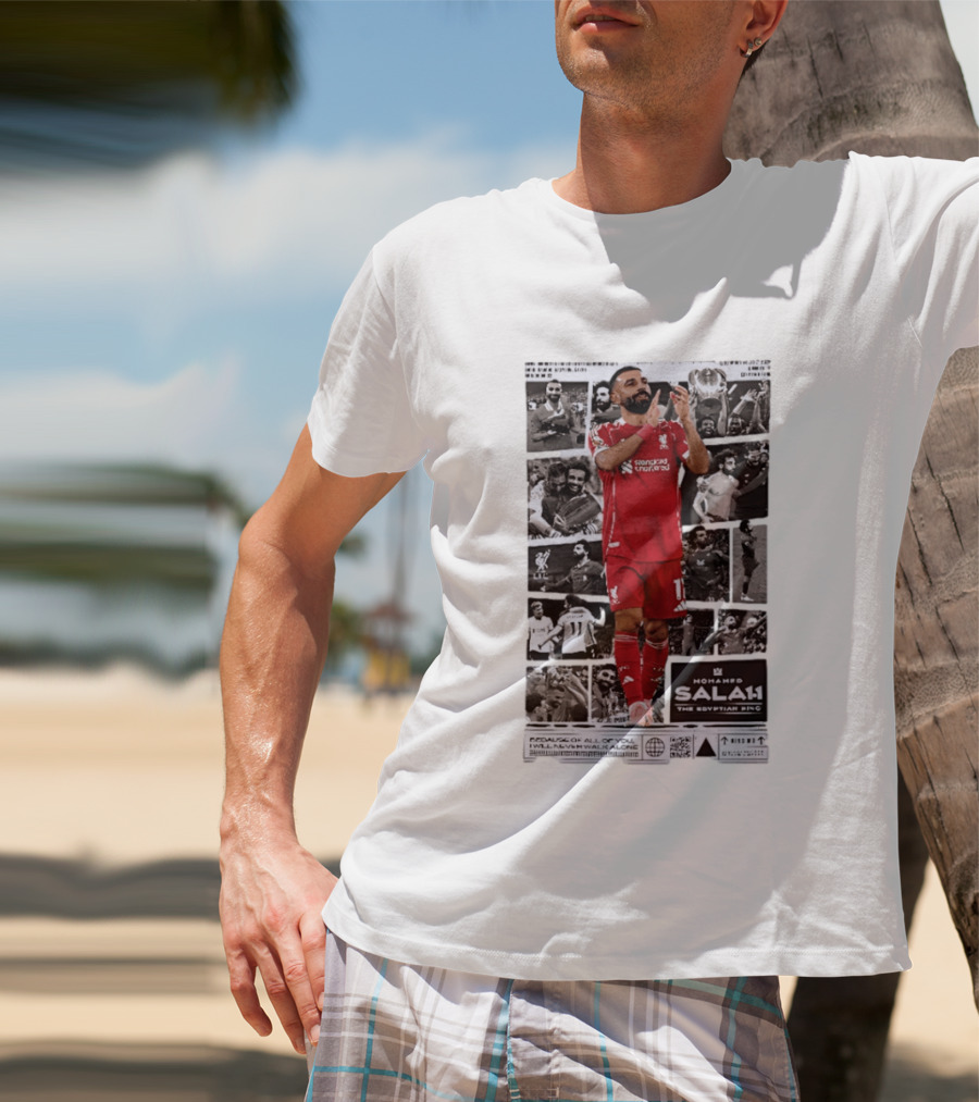 Mohamed Salah Liverpool FC The Egyptian King Magazine Collage T-Shirt
