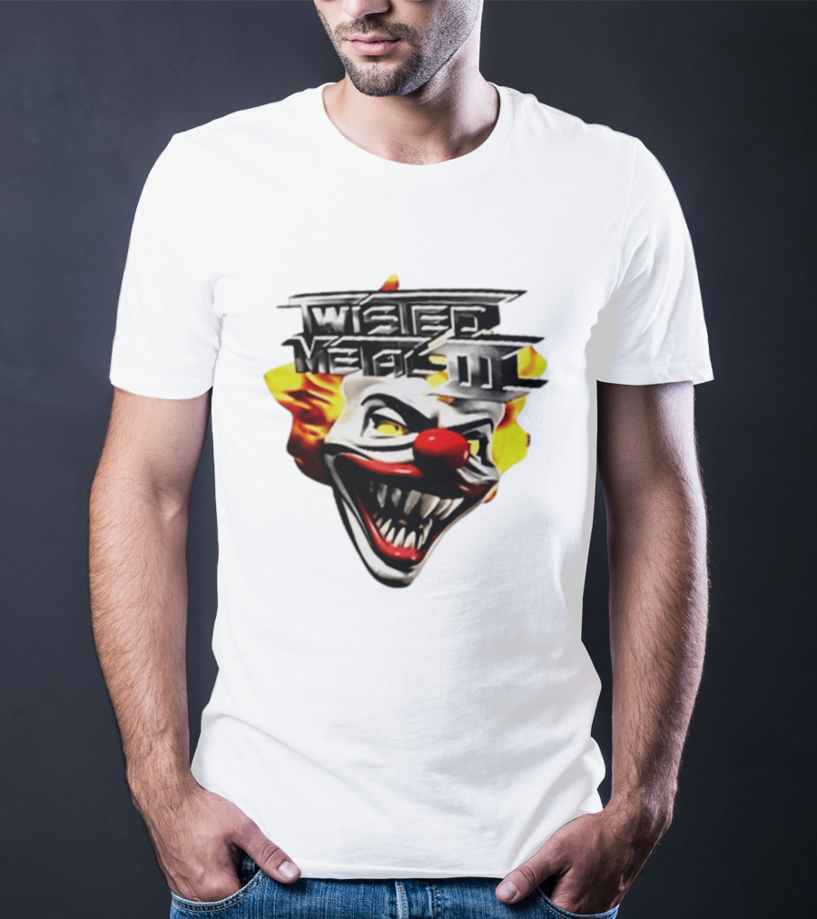 Twisted Metal III Sweet Tooth Clown Face Fiery Hair T-Shirt
