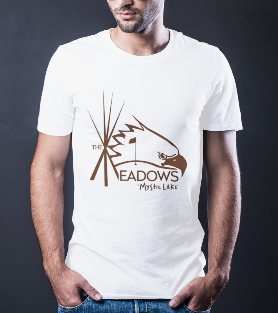 The Meadows Mystic Lake Golf With Eagle And Flag T-Shirt