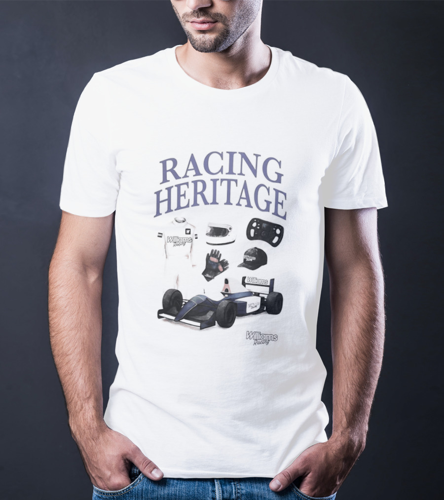 Racing Heritage Williams Racing Formula Car Icons Helmet Glove T-Shirt