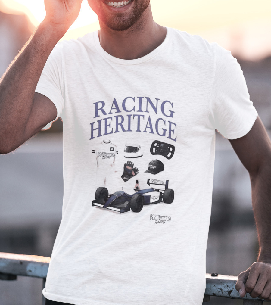 Racing Heritage Williams Racing Formula Car Icons Helmet Glove T-Shirt