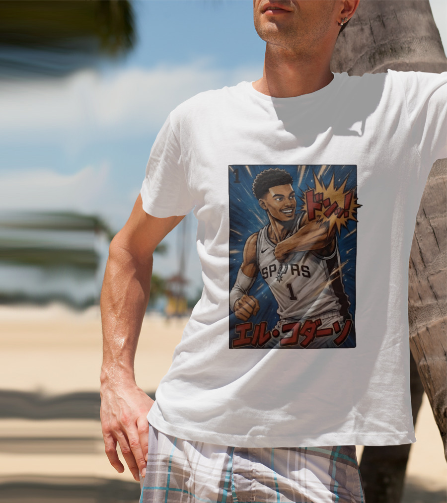 Victor Wembanyama San Antonio Spurs Manga Style Basketball T-Shirt
