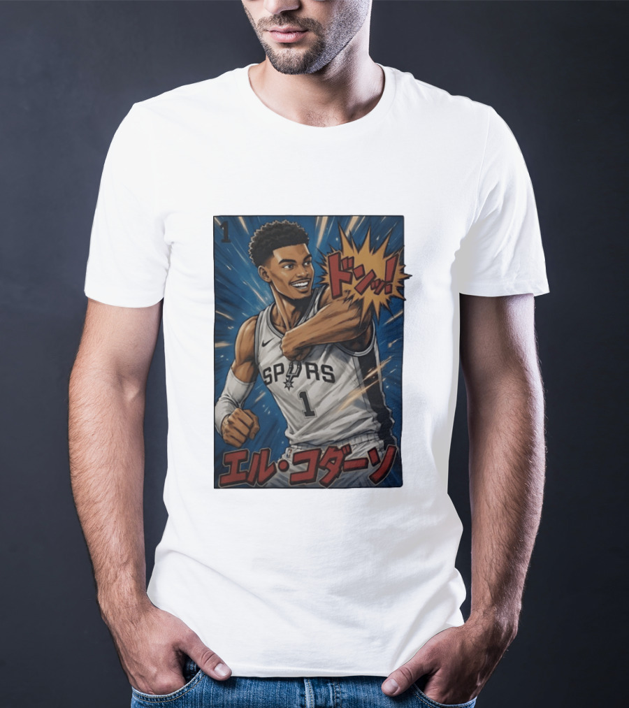 Victor Wembanyama San Antonio Spurs Manga Style Basketball T-Shirt
