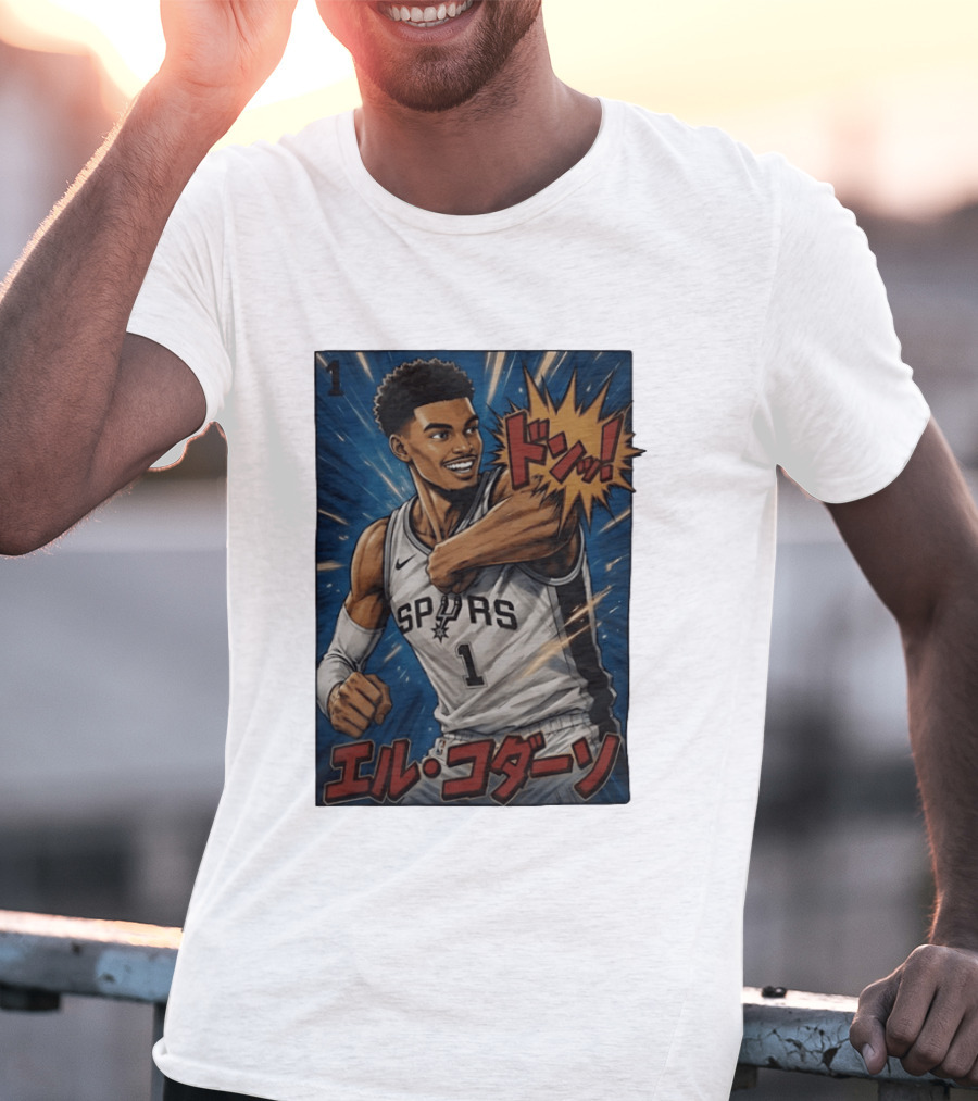 Victor Wembanyama San Antonio Spurs Manga Style Basketball T-Shirt