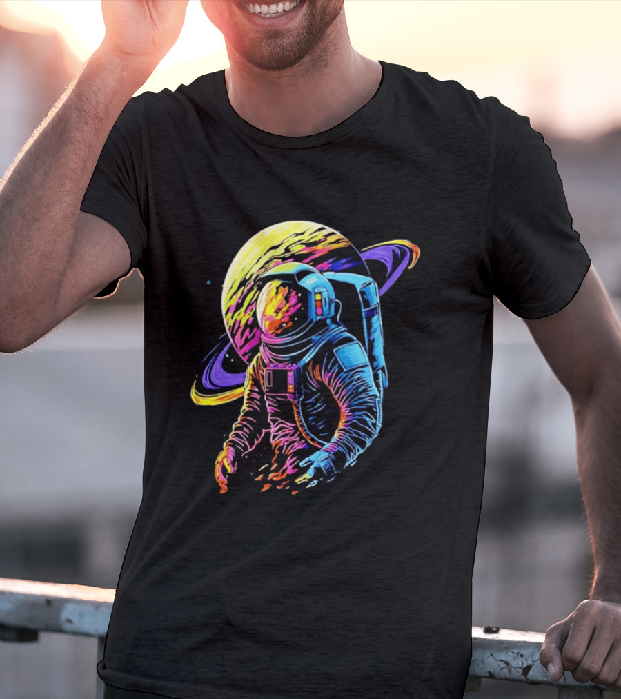 Astronaut Neon Into The Am Saturn Space Adventure T-Shirt