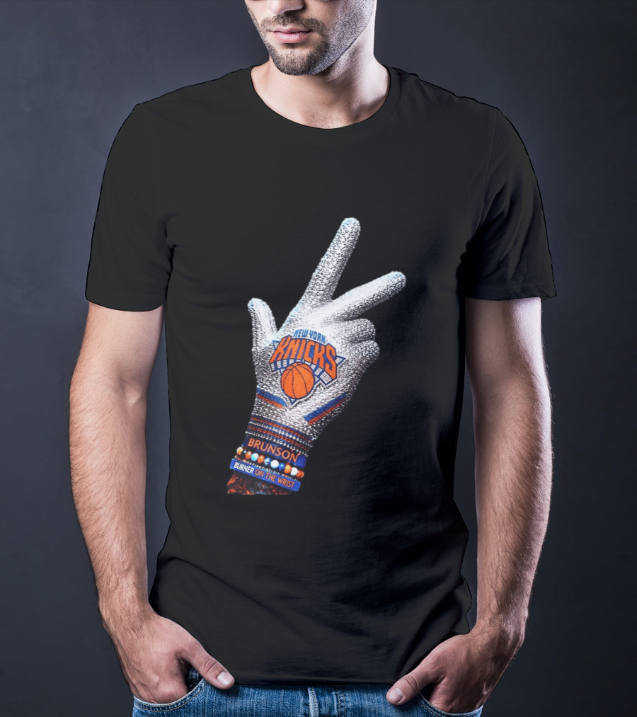 New York Knicks Iceman Jalen Brunson Burner On The Wrist Diamond Chain T-Shirt