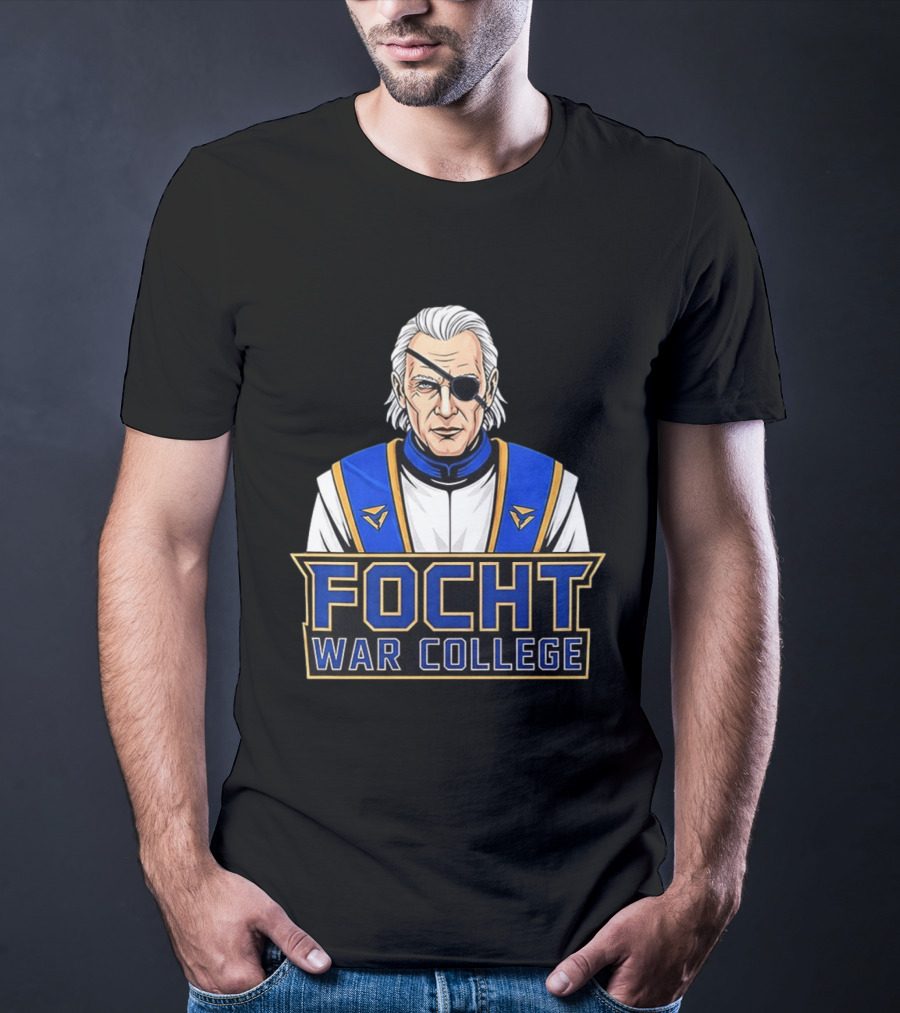 Focht War College Eyepatch Commander Blue And Gold Uniform T-Shirt