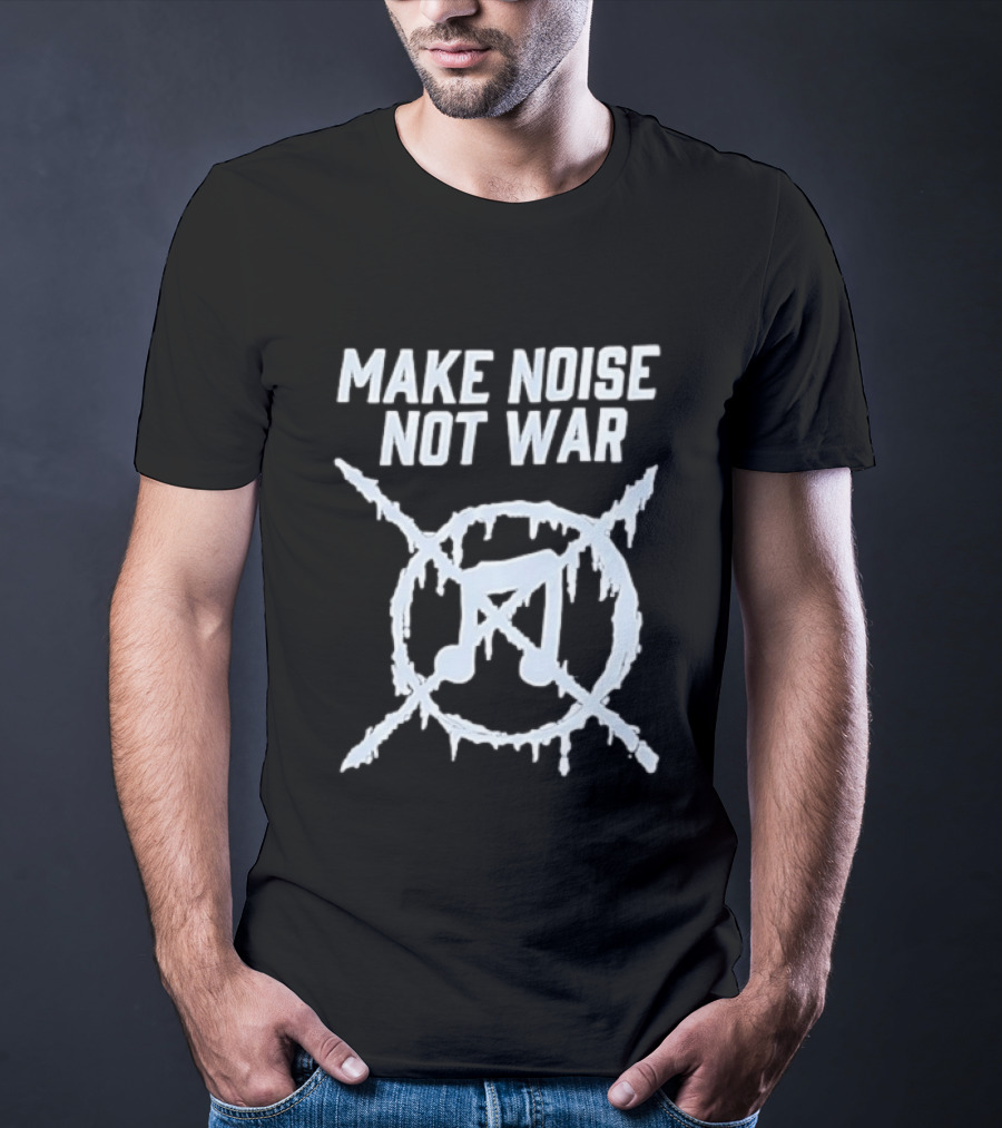 Make Noise Not War Icy Anarchy Music Note T-Shirt