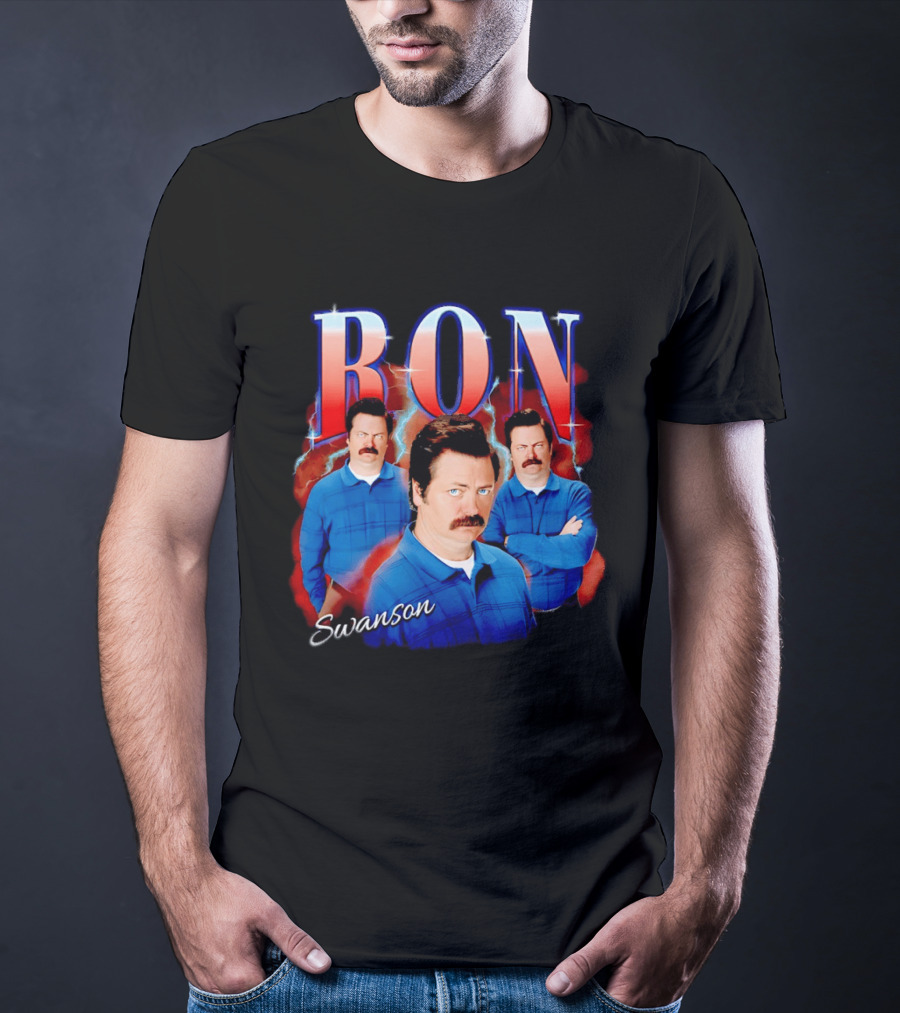 Ron Swanson Triple Image Humor T-Shirt