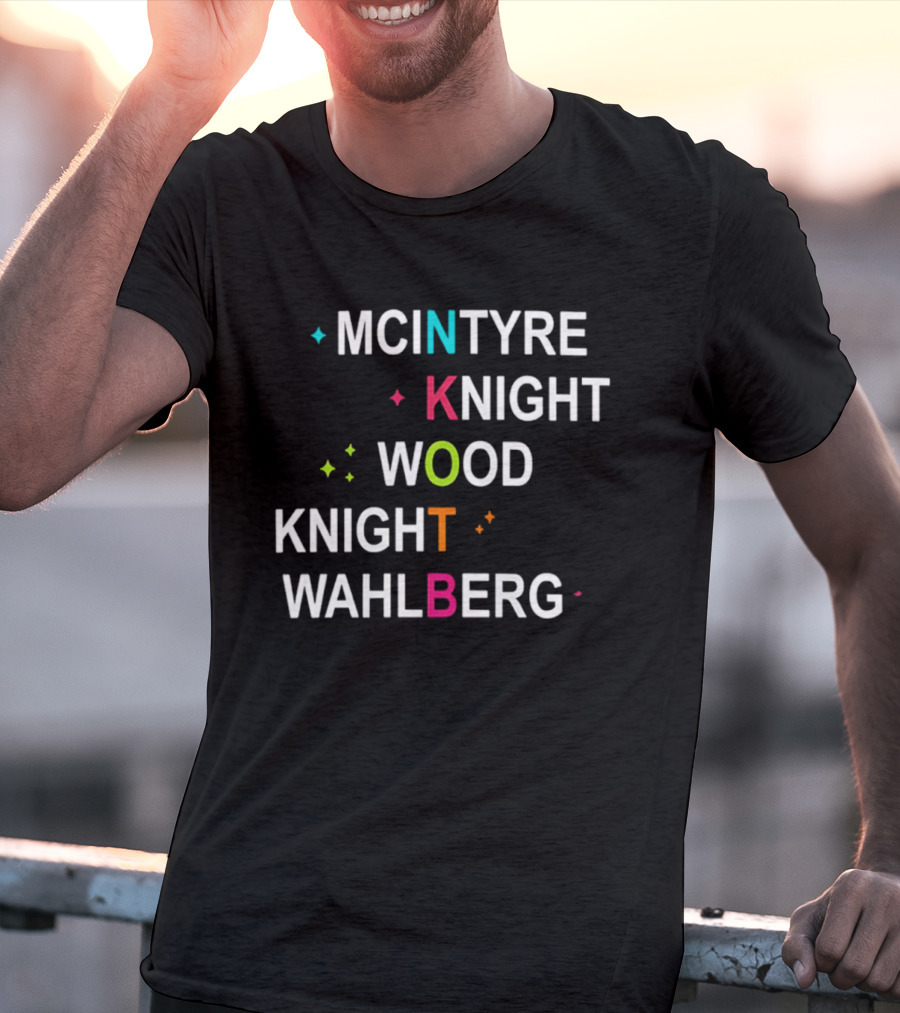 NKOTB McIntyre Knight Wood Wahlberg Colorful T-Shirt